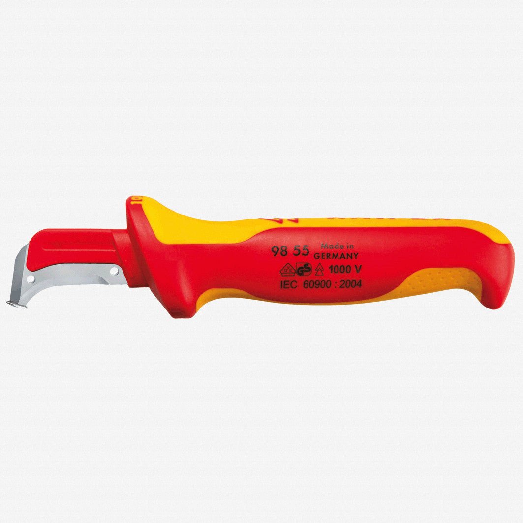 Knipex Insulated Dismantling Knife - Sickle Shaped Blade - 9855 - KC Tool