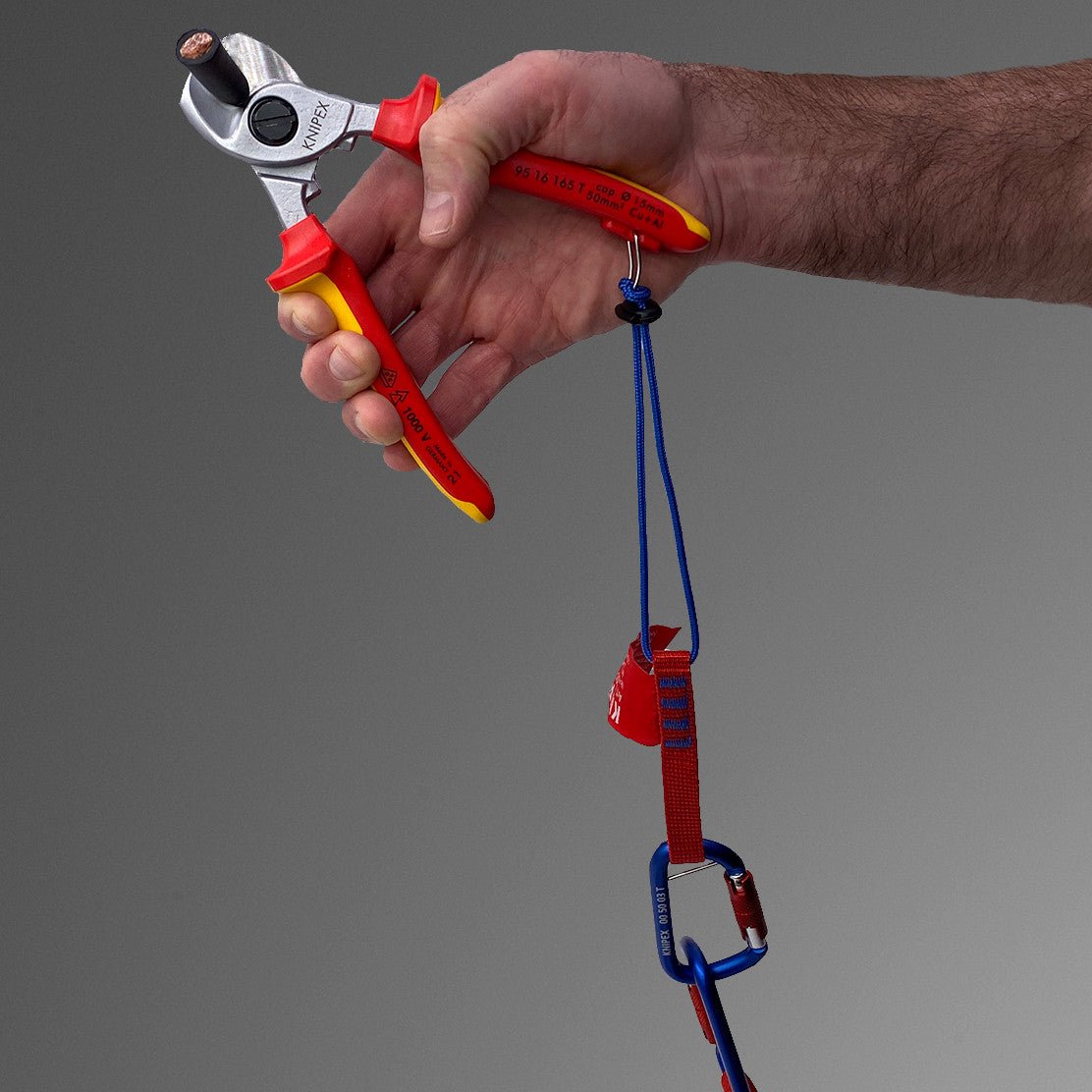 Knipex Insulated VDE Cable Shears with Chrome Finish, 6.5" - 9516165 - KC Tool