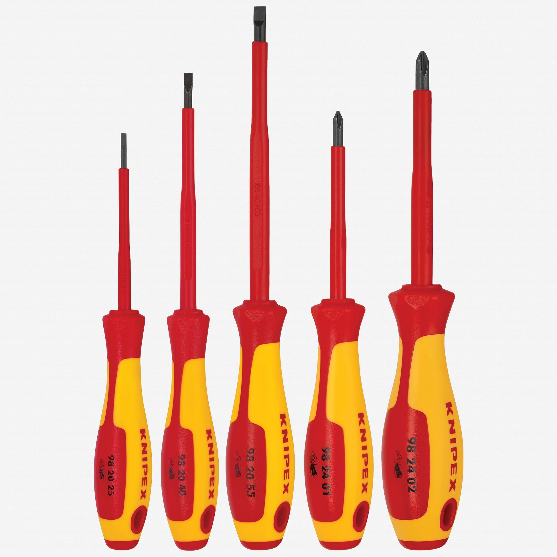 Knipex Insulated VDE Screwdriver Set, 5 Pieces - 9K989832US - KC Tool