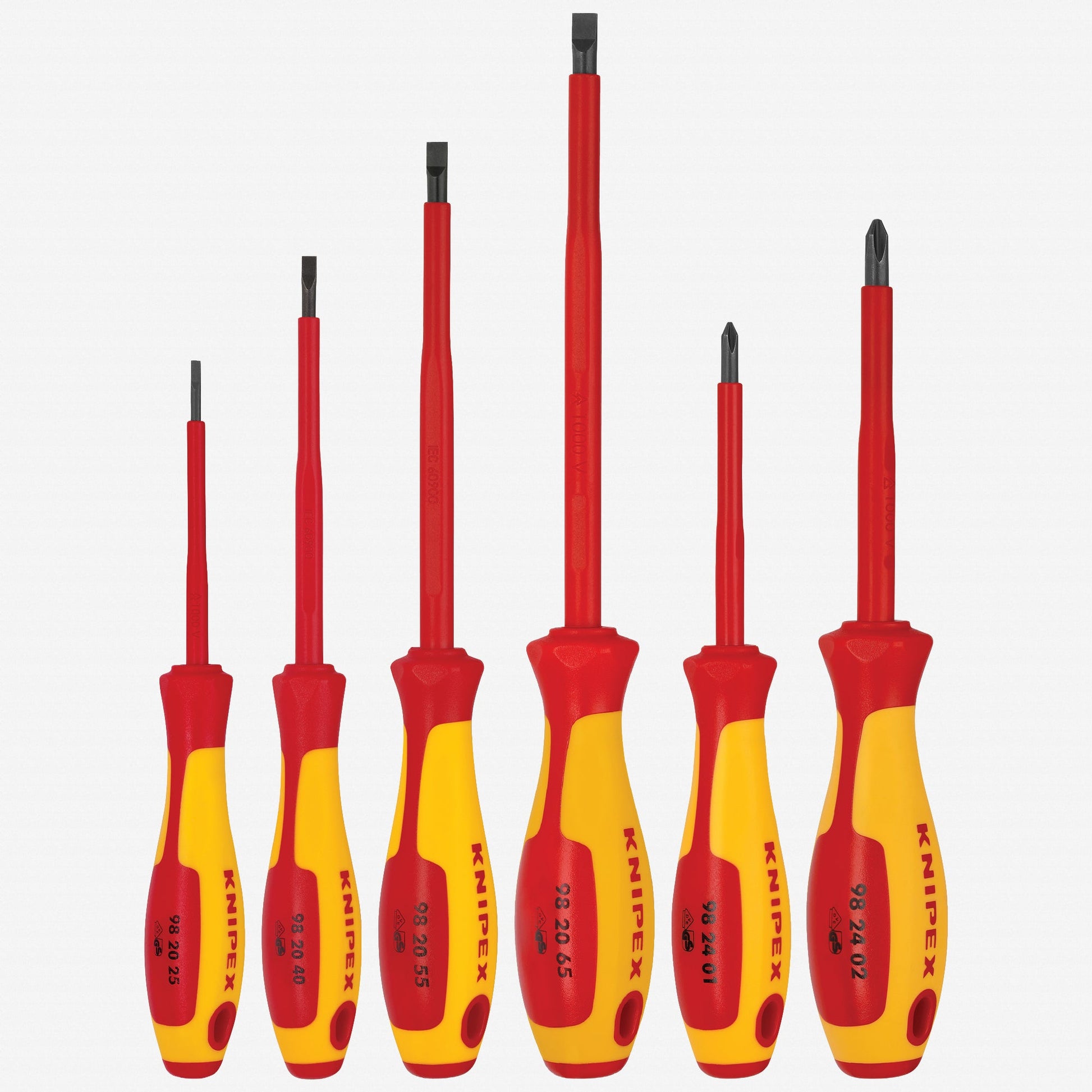 Knipex Insulated VDE Screwdriver Set, 6 Pieces - 9K989833US - KC Tool