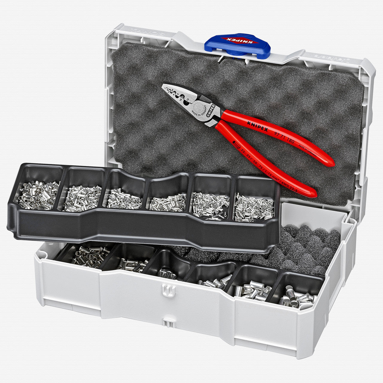 Knipex Non - insulated End Sleeve Crimp Assortment Set with Crimping Pliers - 979005 - KC Tool