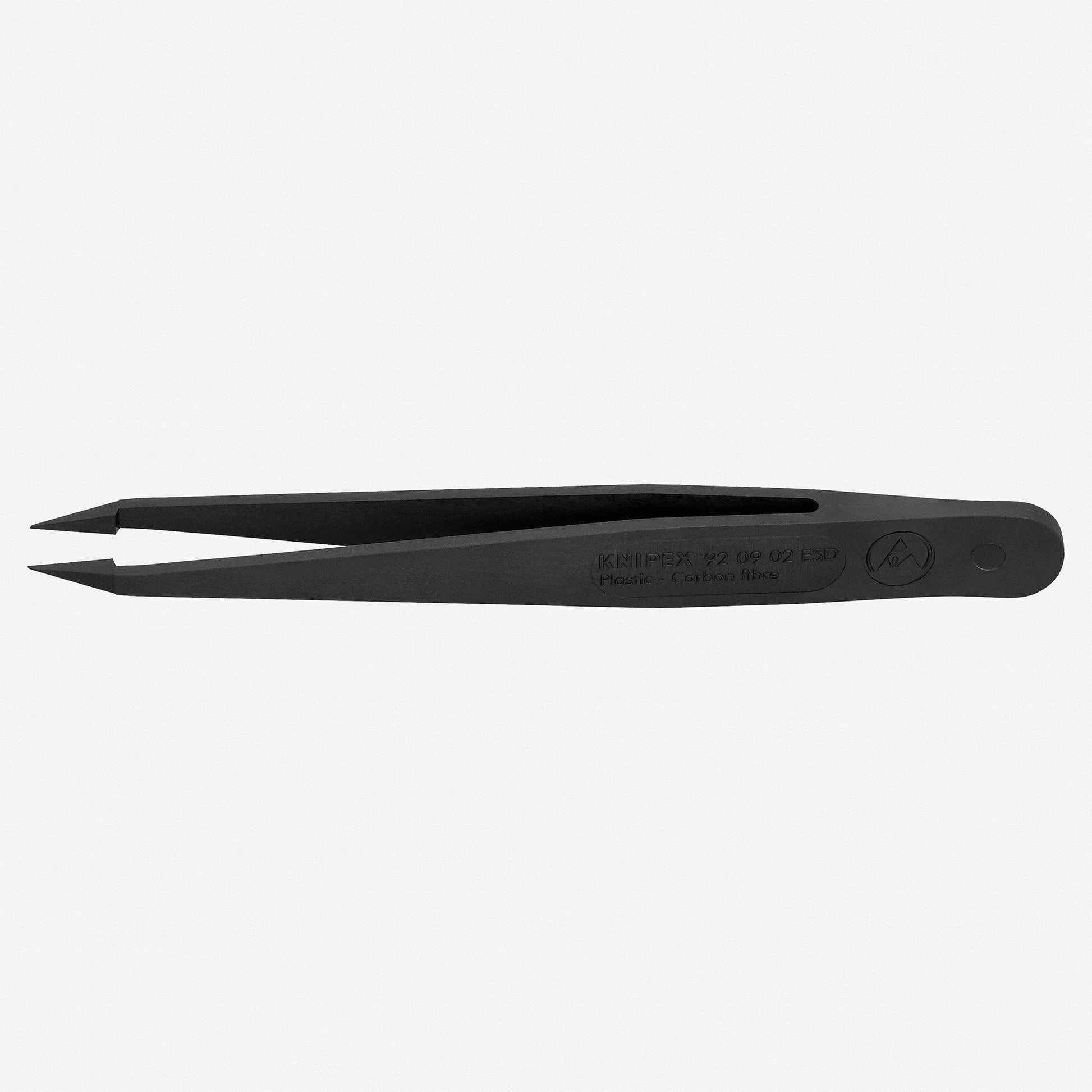 Knipex Plastic Gripping Tweezers, Needle Point Tips, 4.5" - 920902ESD - KC Tool