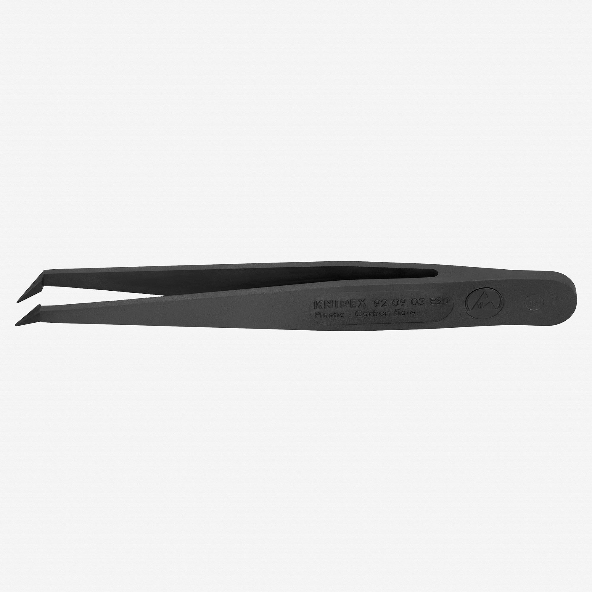 Knipex Plastic Gripping Tweezers, Pointed Tips, 4.5" - 920903ESD - KC Tool