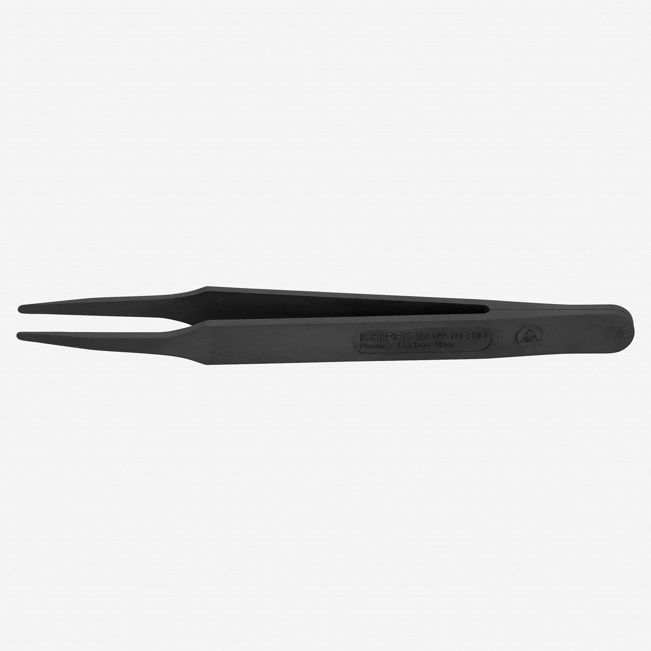 Knipex Plastic Gripping Tweezers, Round Blunt Tips, 4.5" - 920901ESD - KC Tool