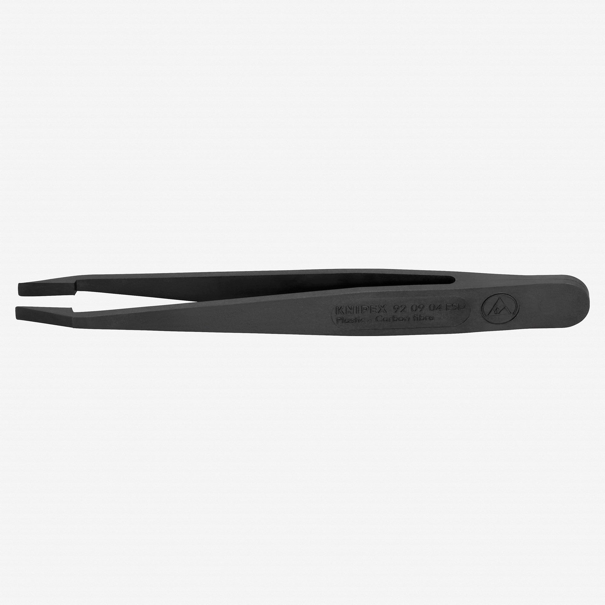 Knipex Plastic Gripping Tweezers, Square Blunt Tips, 4.5" - 920904ESD - KC Tool