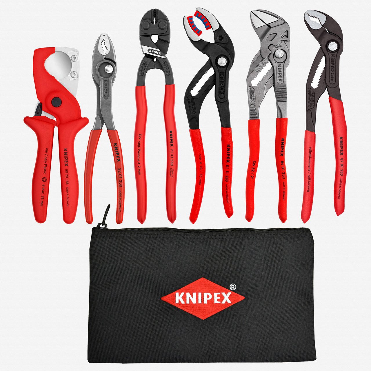 Knipex Plumbing Set with Keeper Pouch, 7 Pieces - 9K0080180US - KC Tool