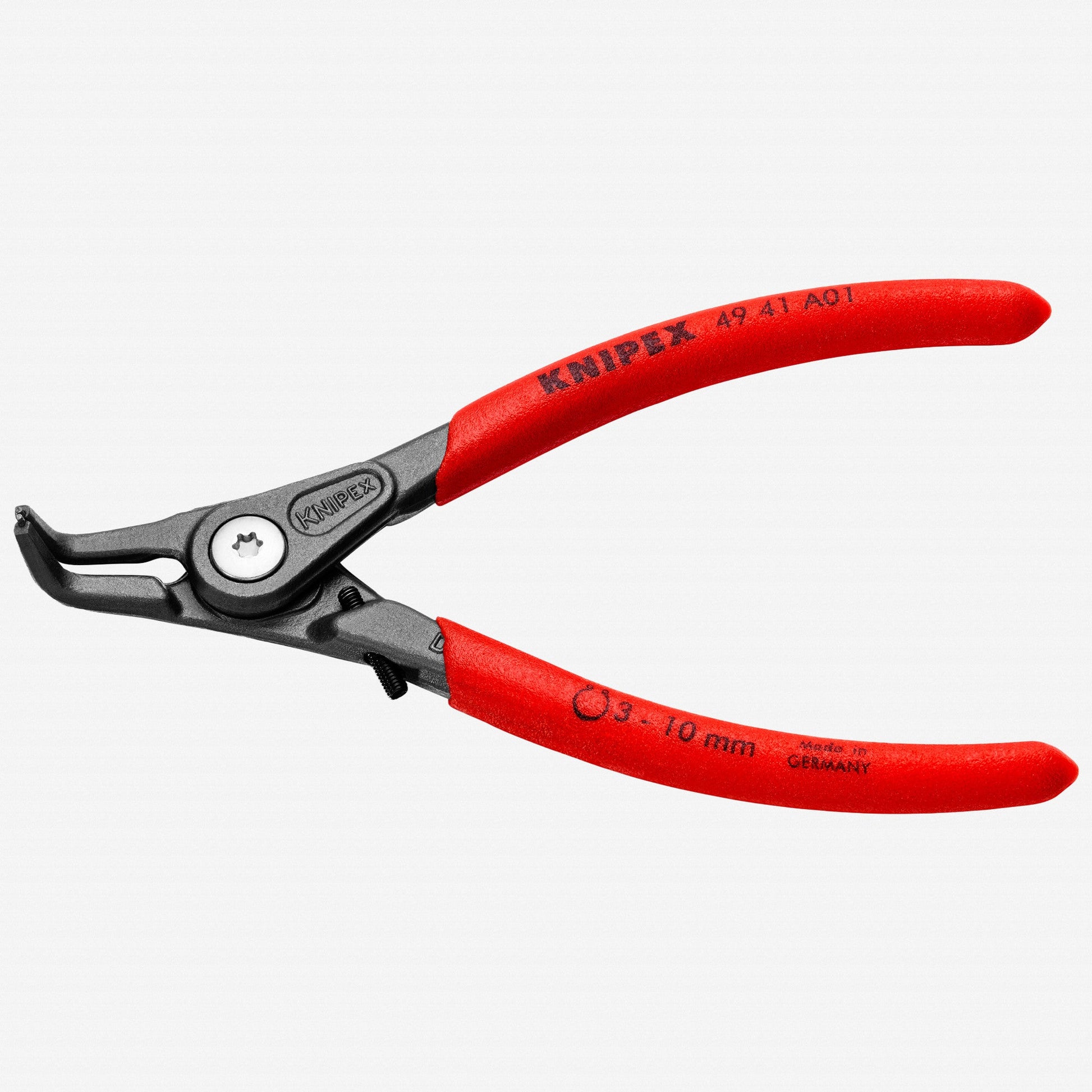 Knipex Precision 90 Degree Angled Tip External Circlip Pliers for 3-10 mm shafts w/ opening limiter - 4941A01 - KC Tool