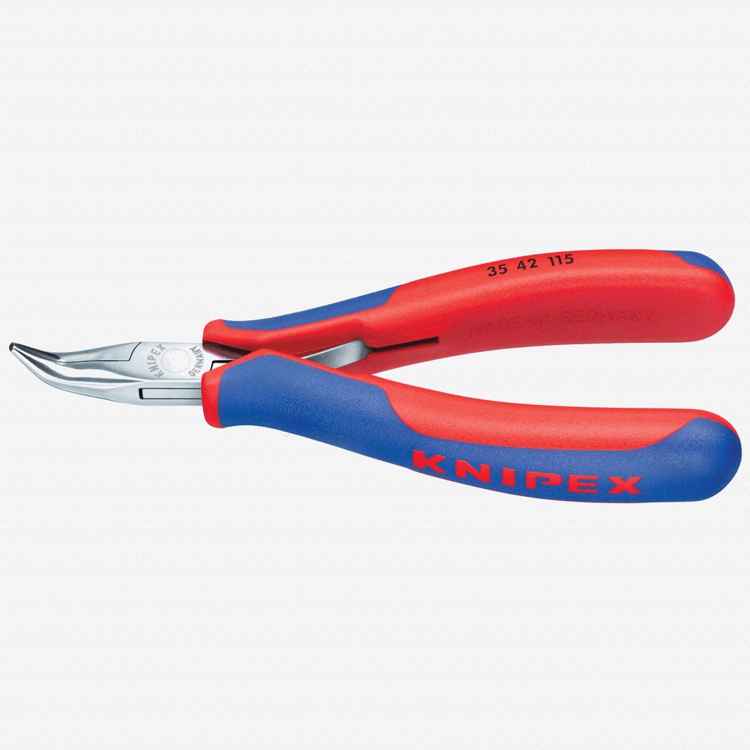 Knipex Precision Electronics 45 Degree Bent Pliers (half - round jaws) - MultiGrip - 3542115 - KC Tool