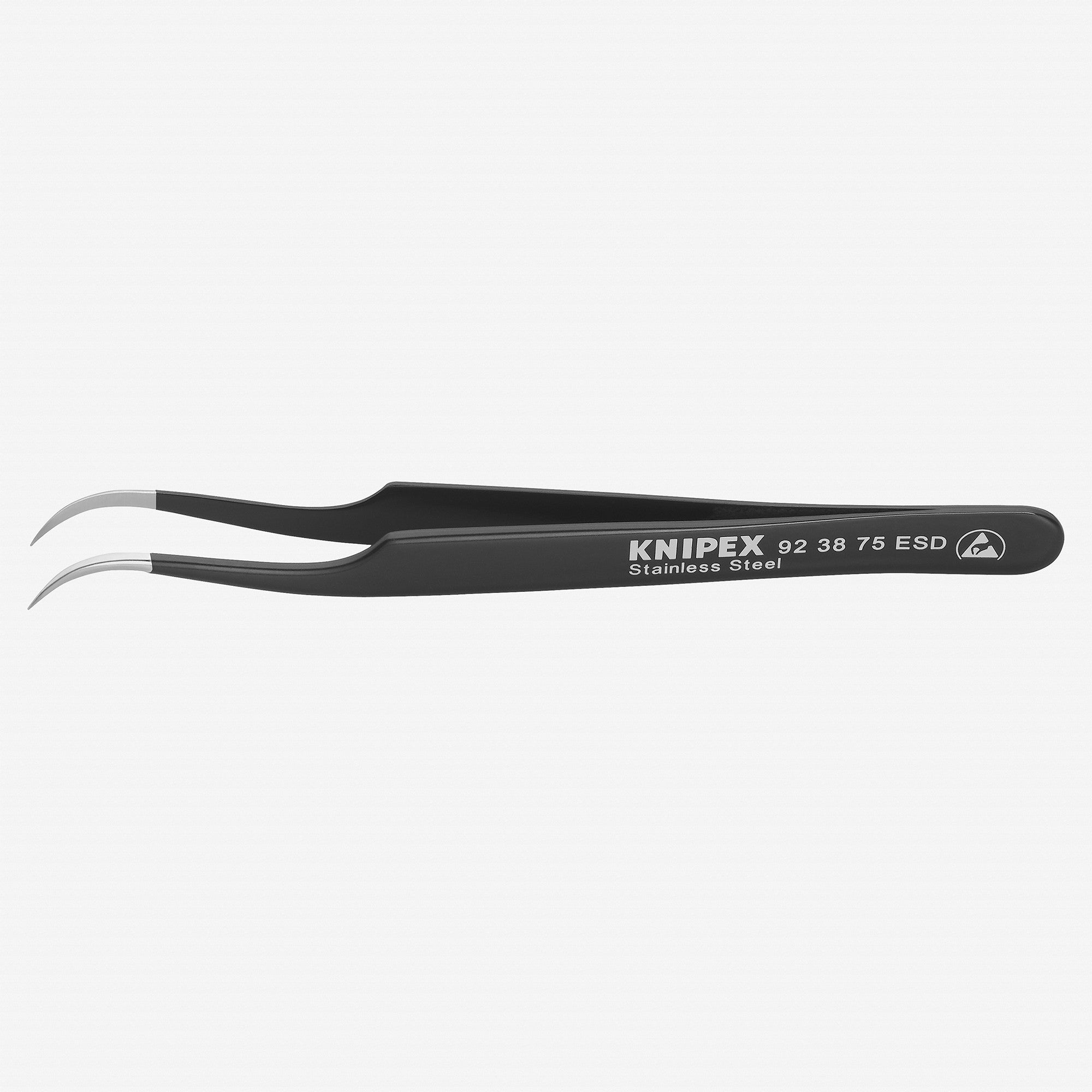Knipex Precision ESD Tweezers Needle Point Sickle-shaped - 923875ESD - KC Tool