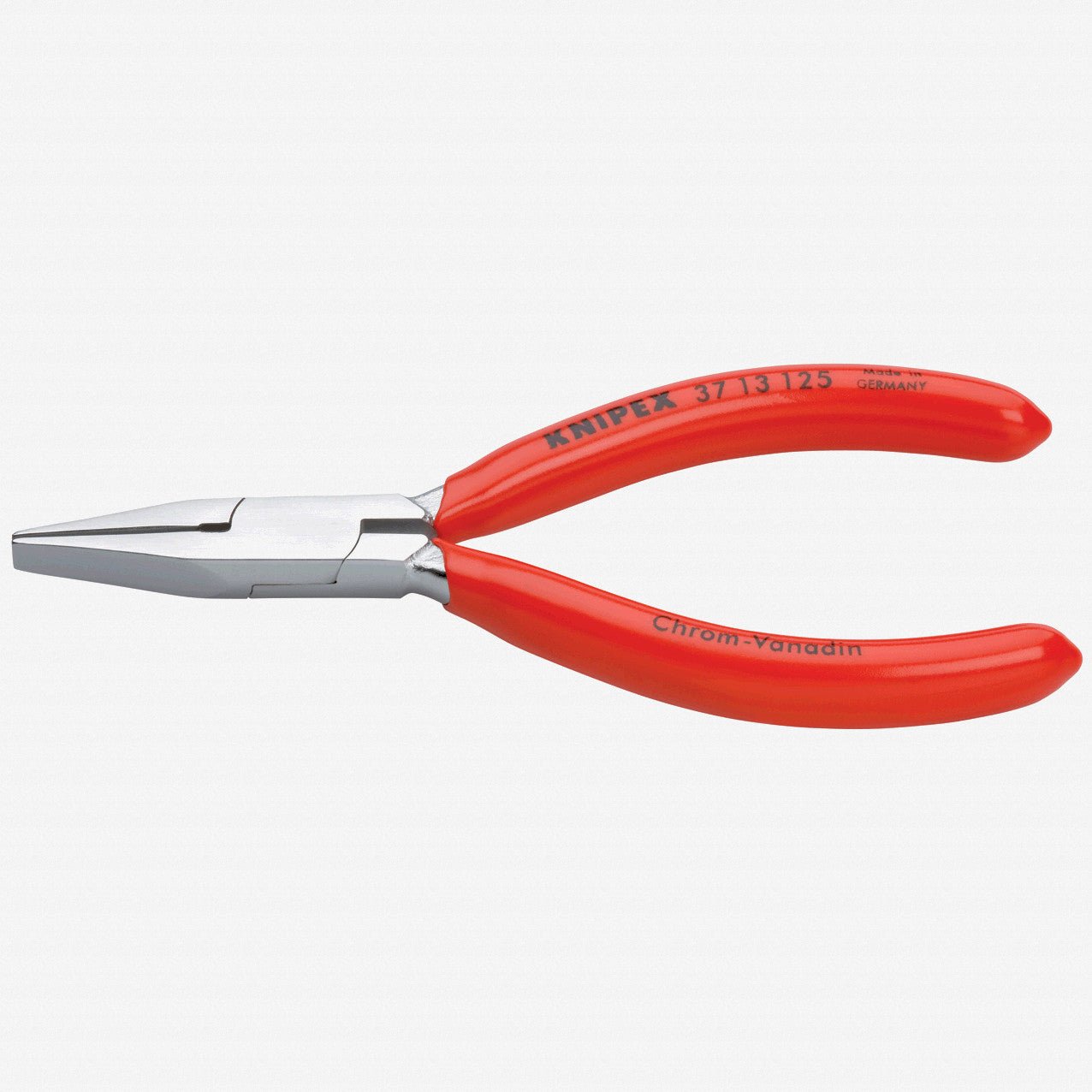 Knipex Precision Mechanic's Gripping Pliers (flat jaws) - Chrome w/ Plastic Grip - 3713125 - KC Tool