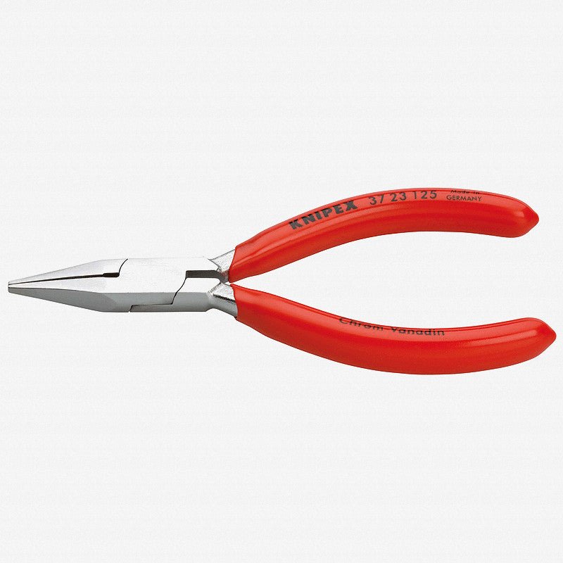 Knipex Precision Mechanic's Gripping Pliers (flat pointed jaws) - Chrome w/ Plastic Grip - 3723125 - KC Tool