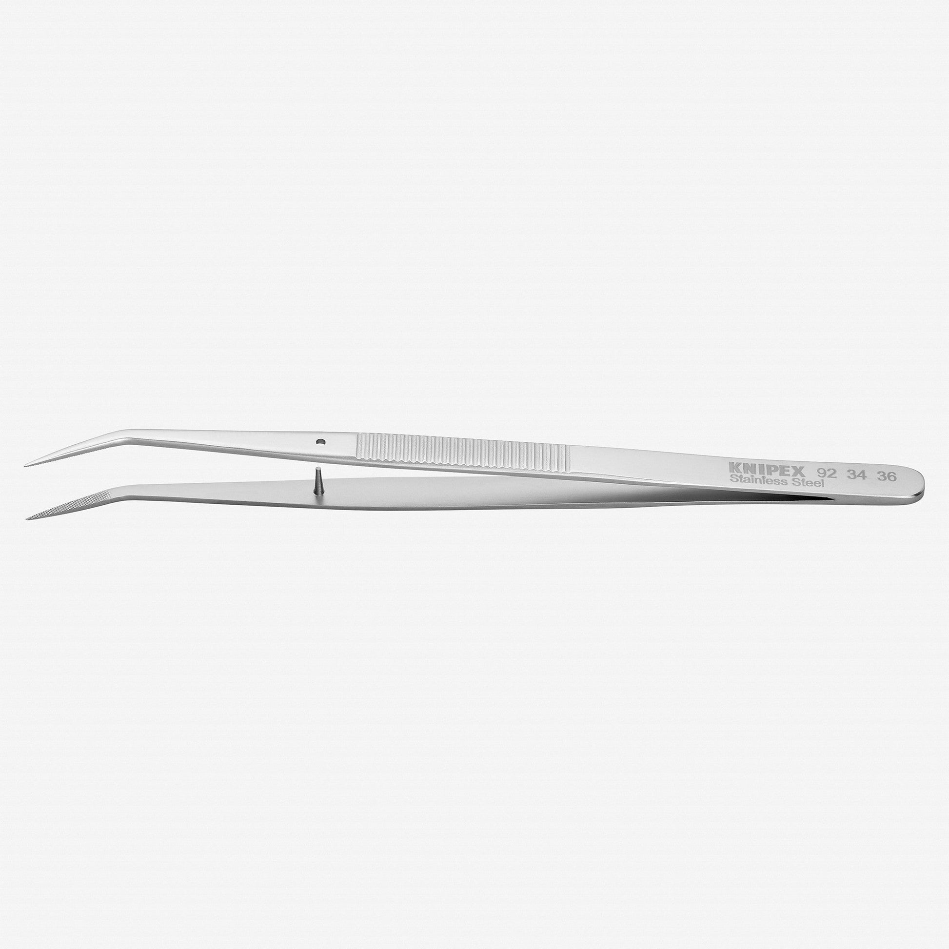 Knipex Precision Tweezers w/ Centering Pin angled tips - 923436 - KC Tool