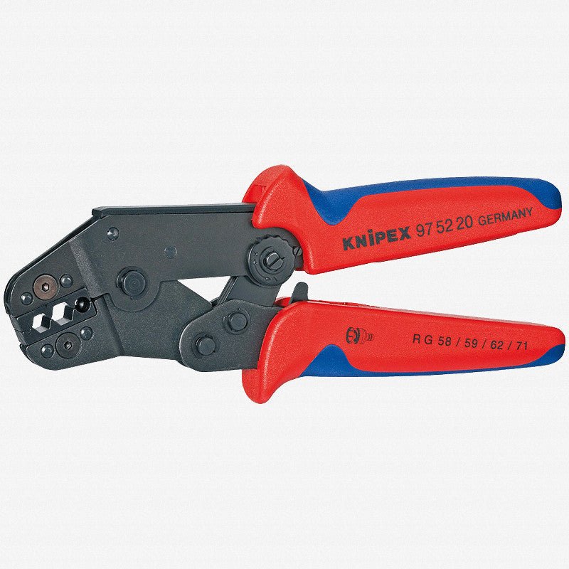 Knipex Short Crimping Pliers w/ Lever Transmission - Coax - , BNC - and TNC - 975220 - KC Tool