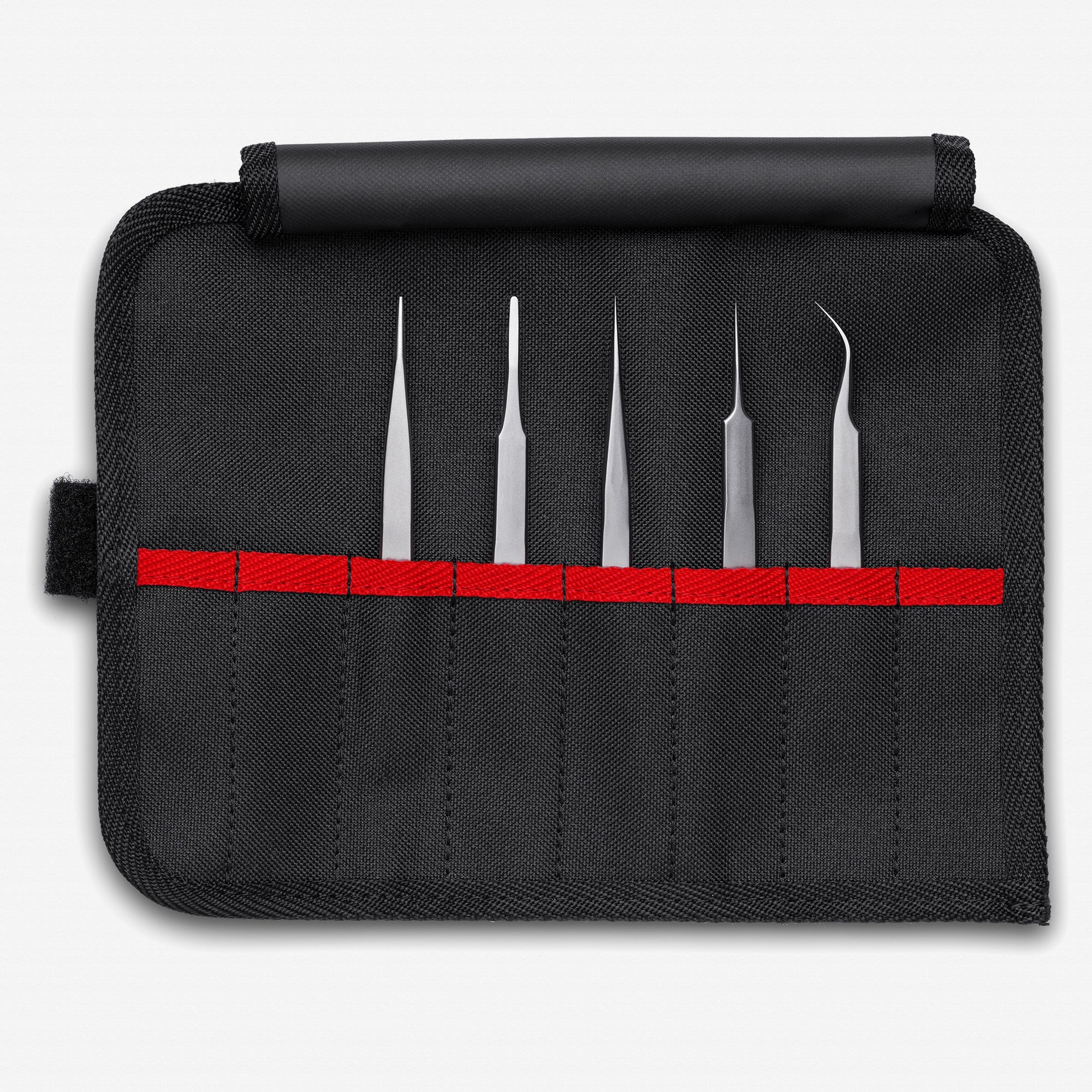 Knipex SMD Stainless Steel Positioning Tweezer Set in Tool Roll, 5 Pieces - 920003 - KC Tool