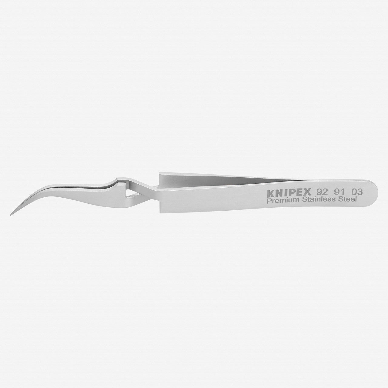 Knipex Stainless Steel Gripping Cross - Over Tweezers, Angled, Needle - Point Tips, 4.5" - 929103 - KC Tool