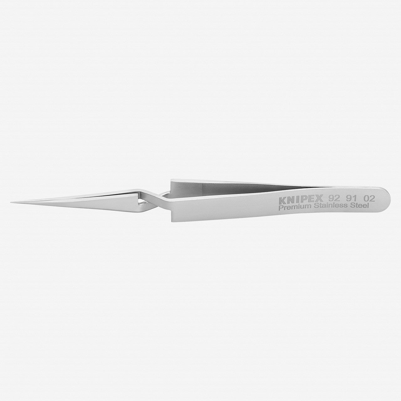 Knipex Stainless Steel Gripping Cross - Over Tweezers, Needle - Point Tips, 4.75" - 929102 - KC Tool