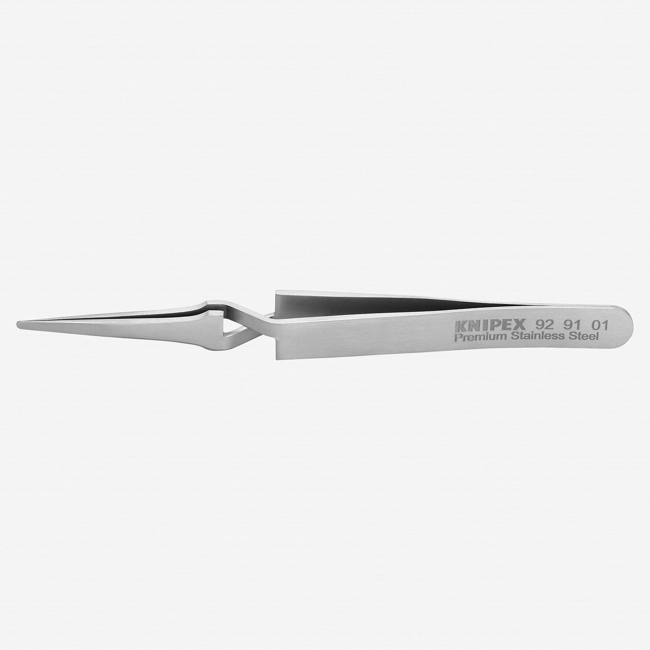 Knipex Stainless Steel Gripping Cross - Over Tweezers, Pointed Tips, 4.75" - 929101 - KC Tool