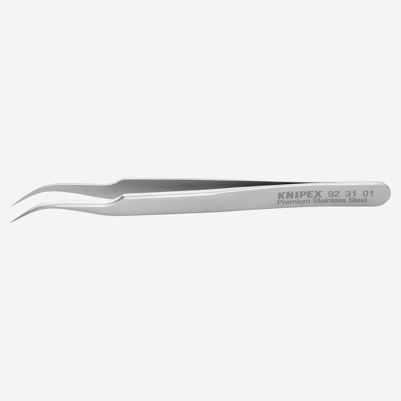 Knipex Stainless Steel Gripping Tweezers, Angled, Needle - Point Tips, 4.75" - 923101 - KC Tool