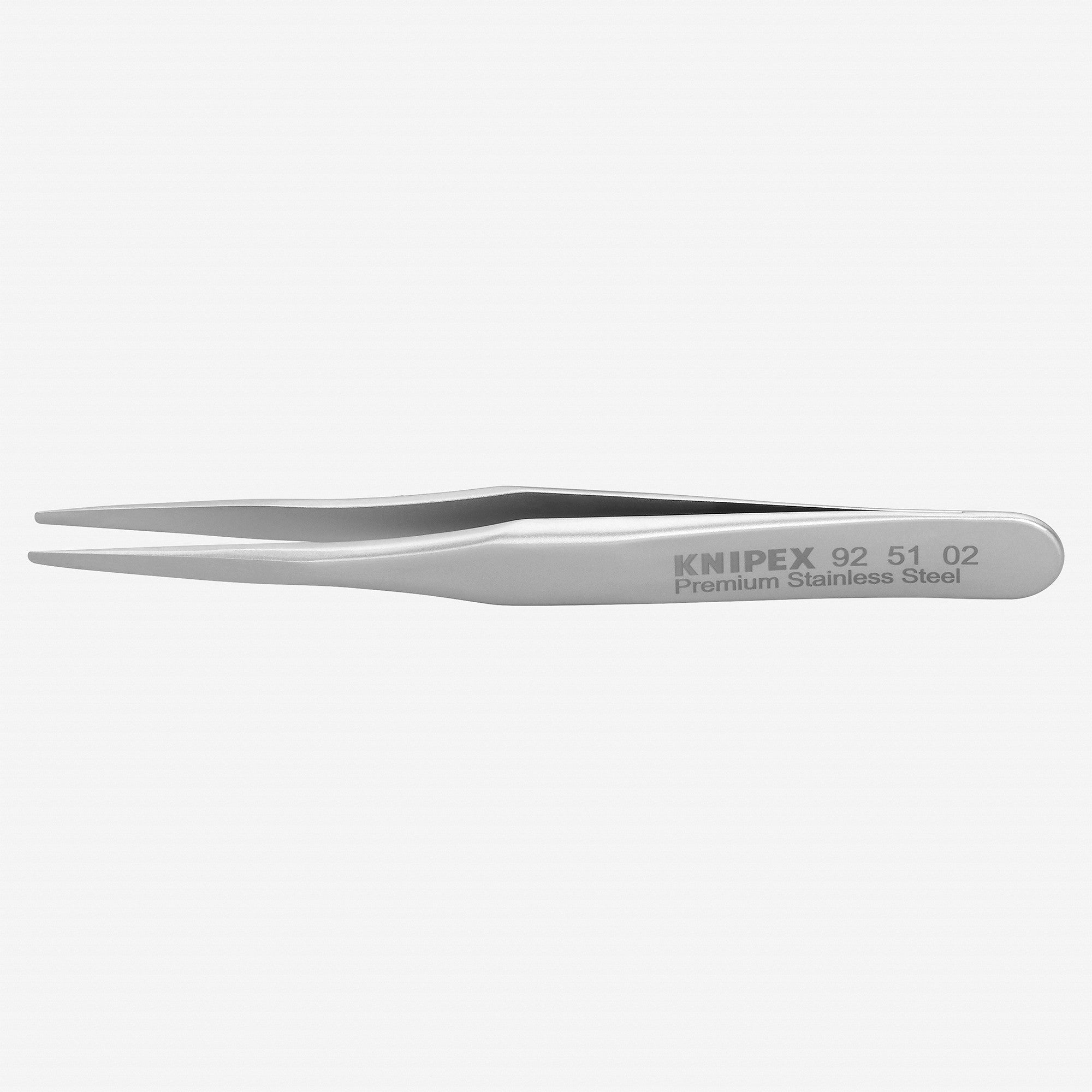 Knipex Stainless Steel Gripping Tweezers, Blunt Tips, 2.75" - 925102 - KC Tool