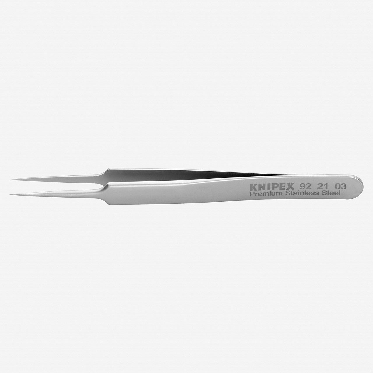 Knipex Stainless Steel Gripping Tweezers, Fine Needle - Point Tips, 4.5" - 922103 - KC Tool