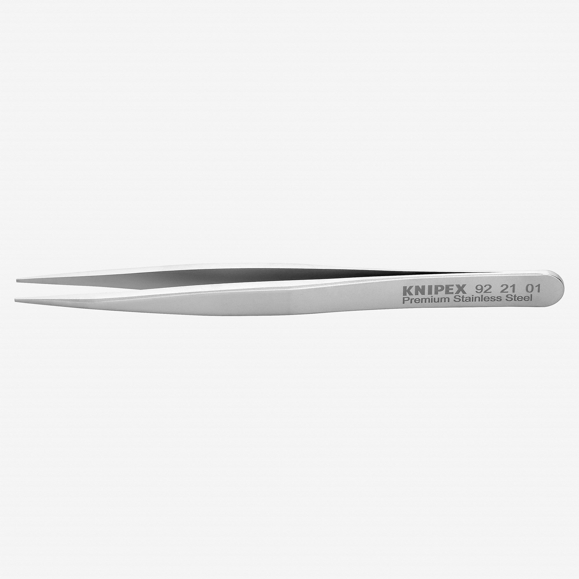 Knipex Stainless Steel Gripping Tweezers, Pointed Tips, 4.75" - 922101 - KC Tool