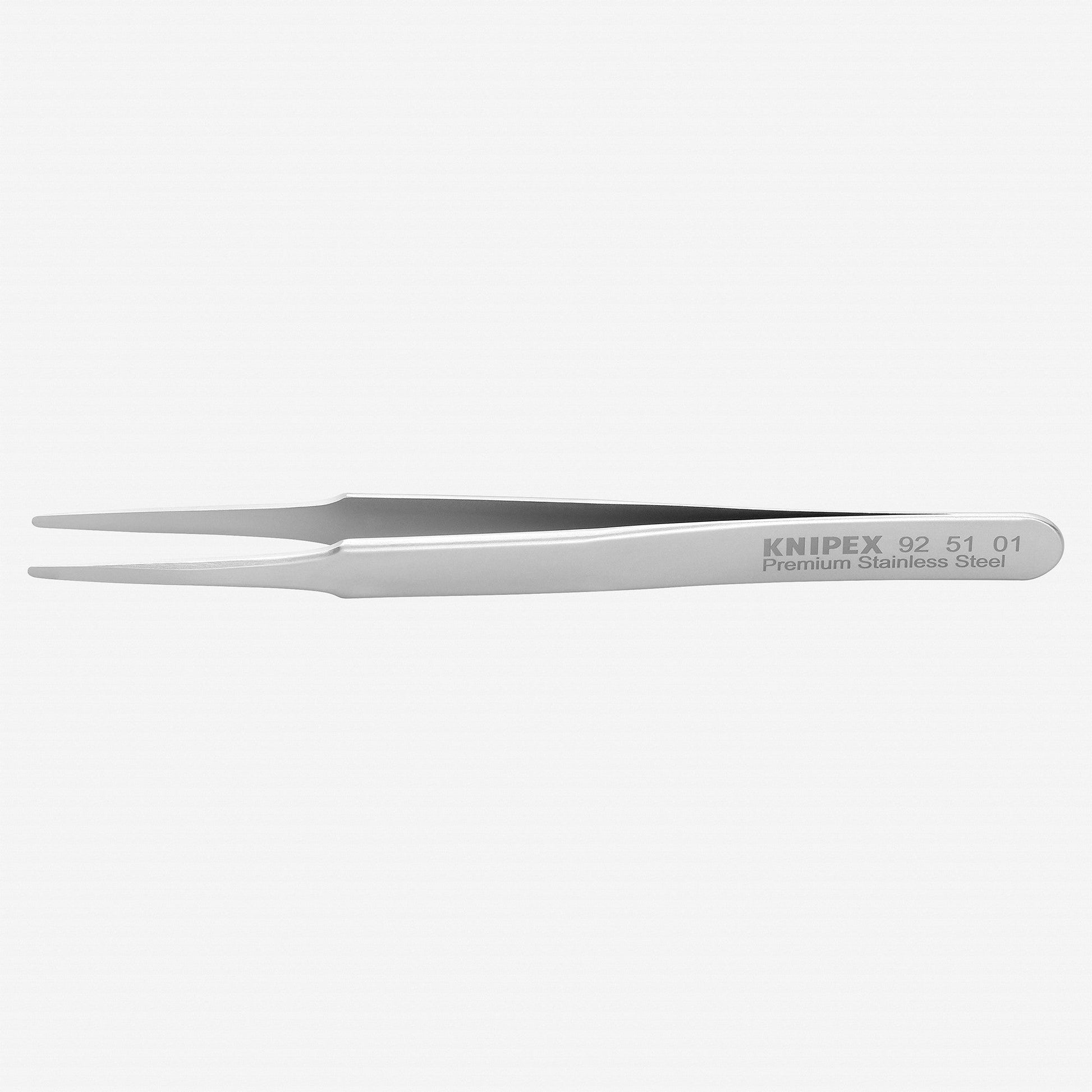 Knipex Stainless Steel Gripping Tweezers, Round Blunt Tips, 4.75" - 925101 - KC Tool