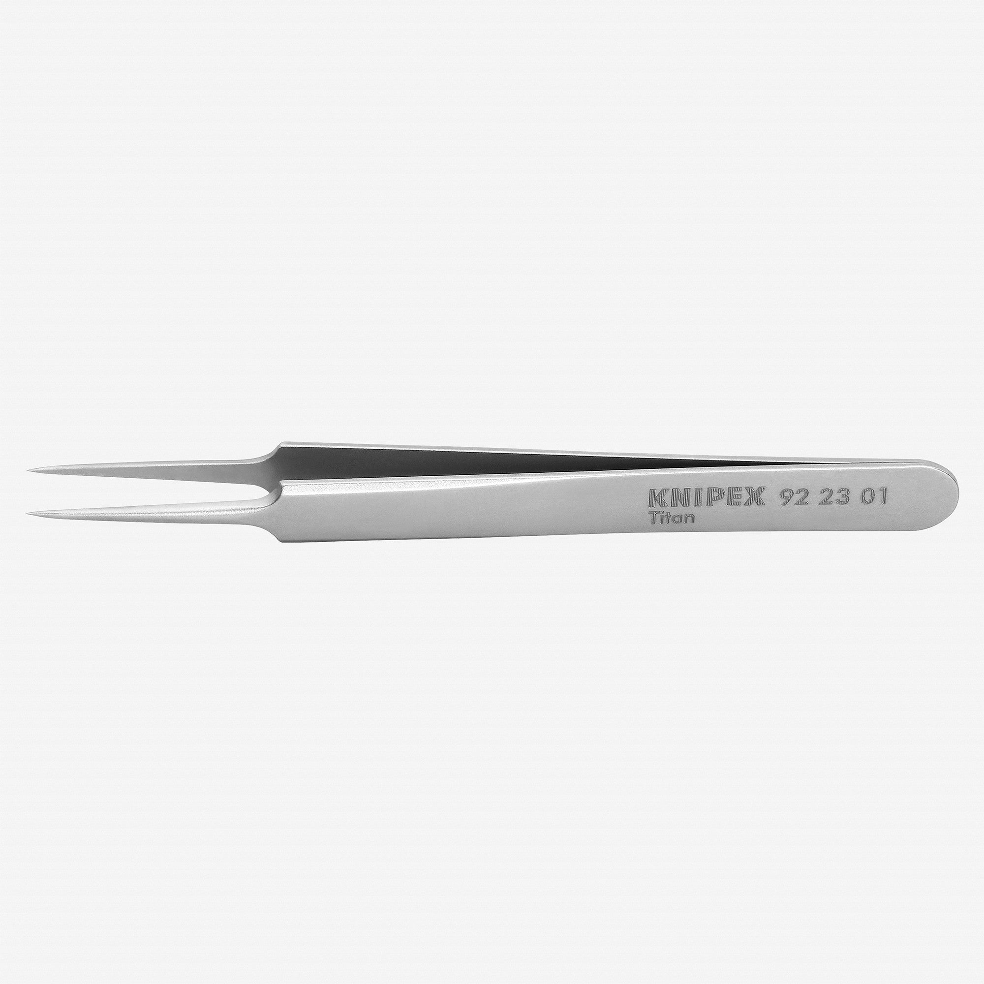 Knipex Titanium Gripping Tweezers, Needle-Point Tips, 4.5" - 922301 - KC Tool