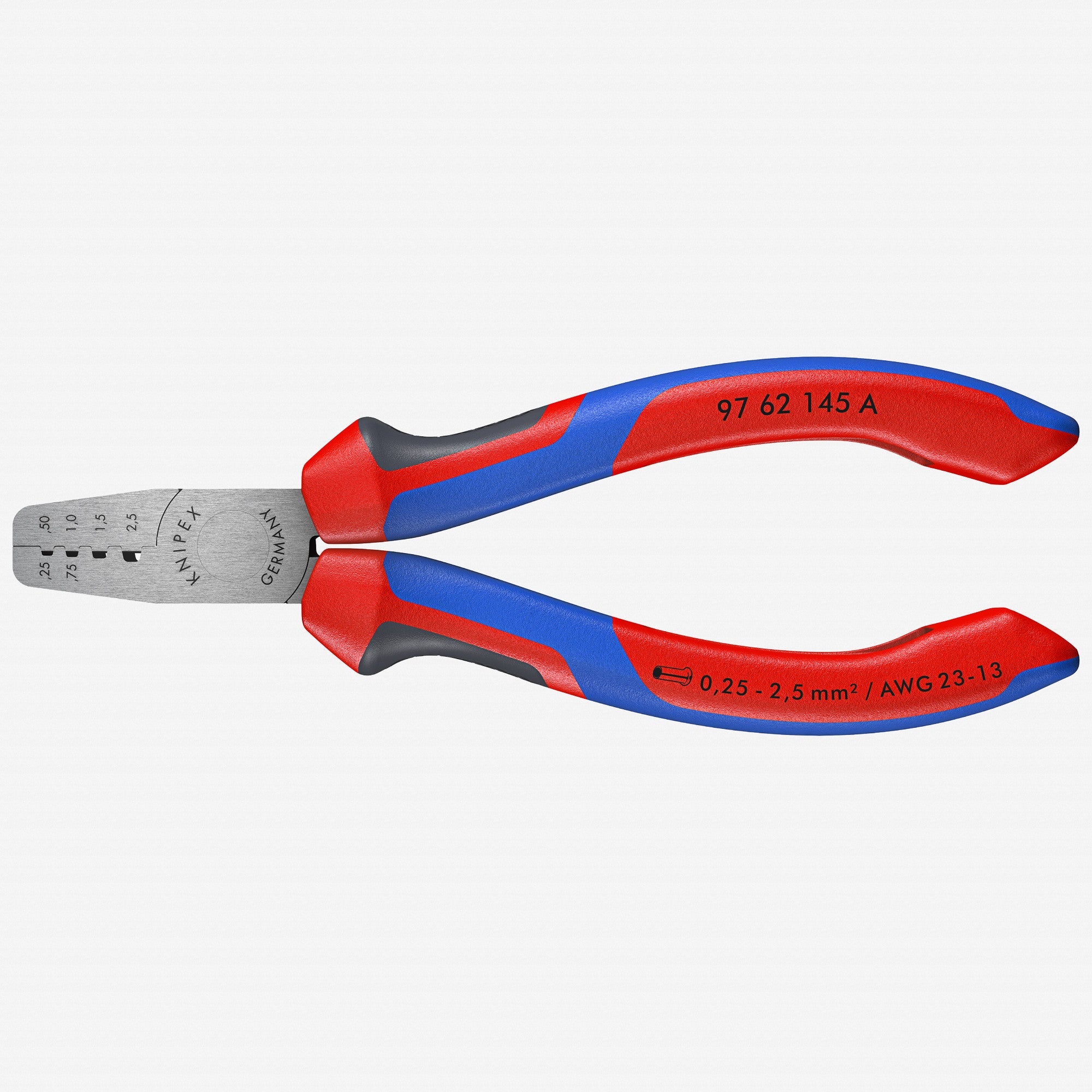 Knipex Trapezoidal Crimping Pliers for End Sleeves (Ferrules) - MultiGrip - 9762145A - KC Tool