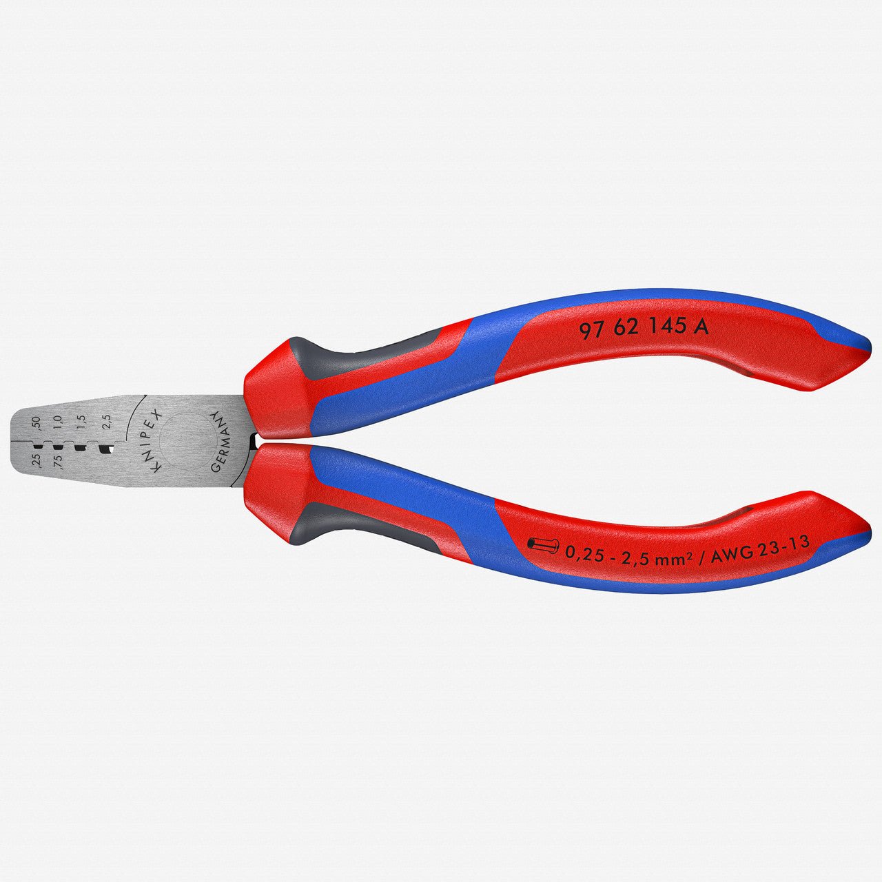 Knipex Trapezoidal Crimping Pliers for End Sleeves (Ferrules) - MultiGrip - 9762145A - KC Tool