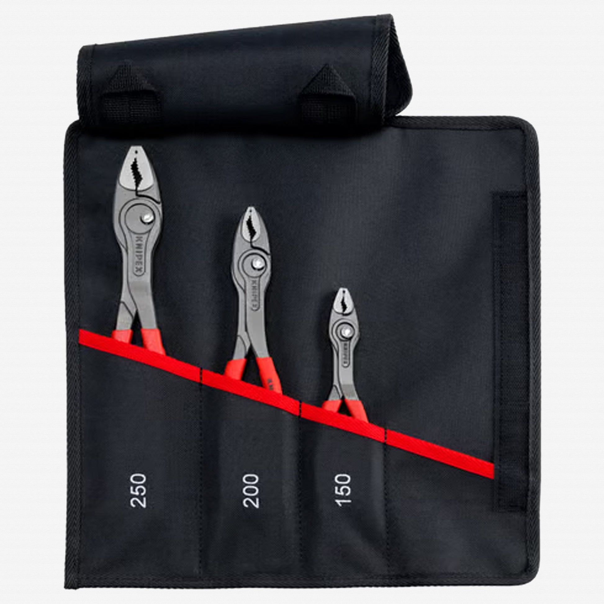 Knipex TwinGrip Slip Joint Pliers Set in Tool Roll, 3 Pieces - K001961V01 - KC Tool