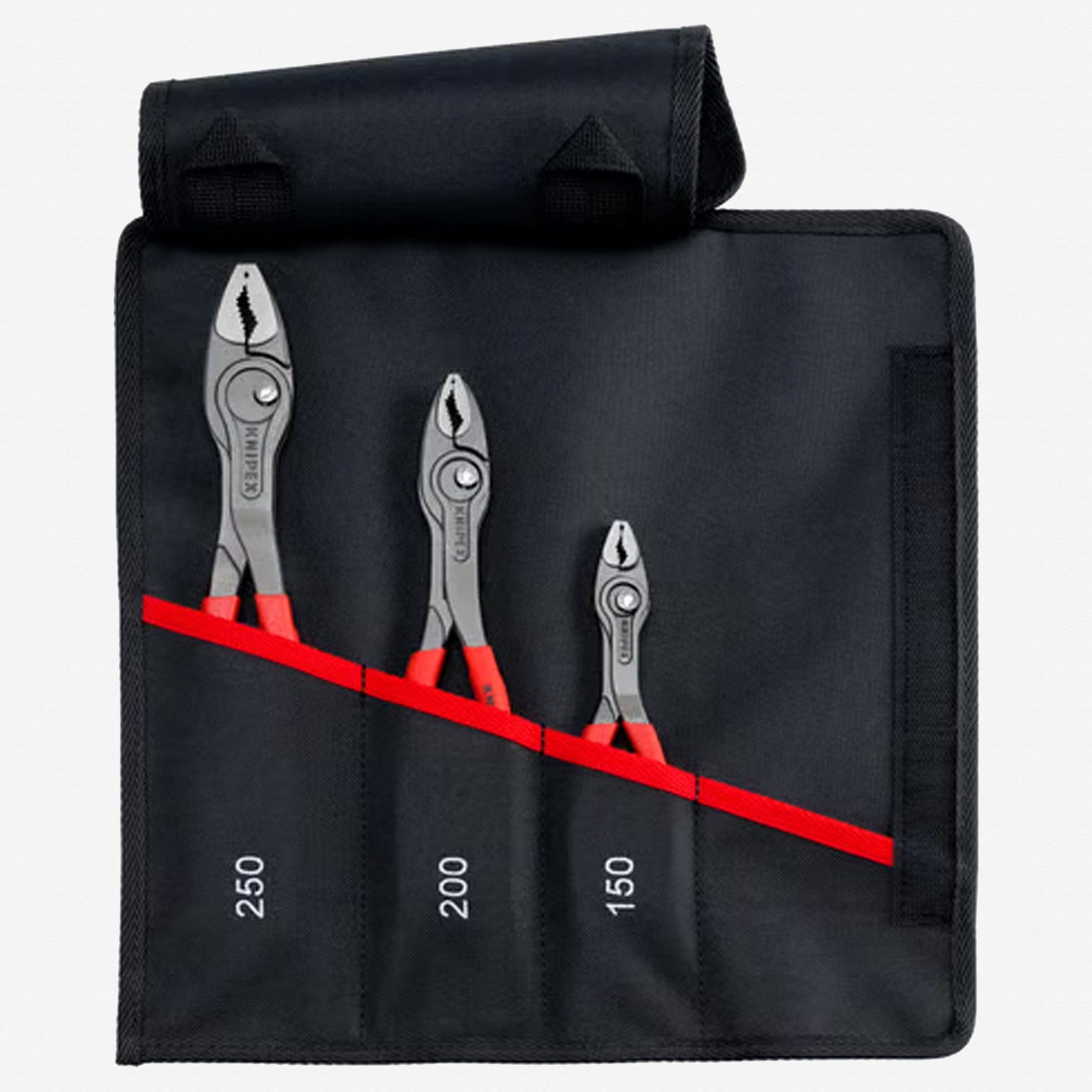 Knipex TwinGrip Slip Joint Pliers Set in Tool Roll, 3 Pieces - K001961V01 - KC Tool