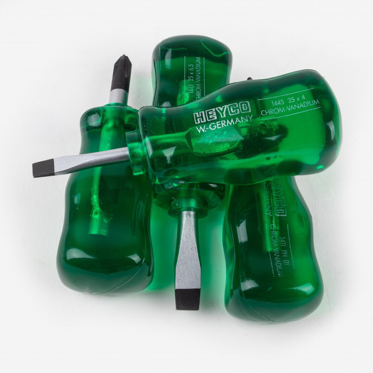 Net’s Emerald Stubby Screwdriver Set, 4 Pieces - KCNS01 - KC Tool