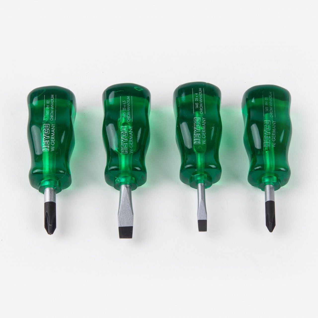 Net’s Emerald Stubby Screwdriver Set, 4 Pieces - KCNS01 - KC Tool