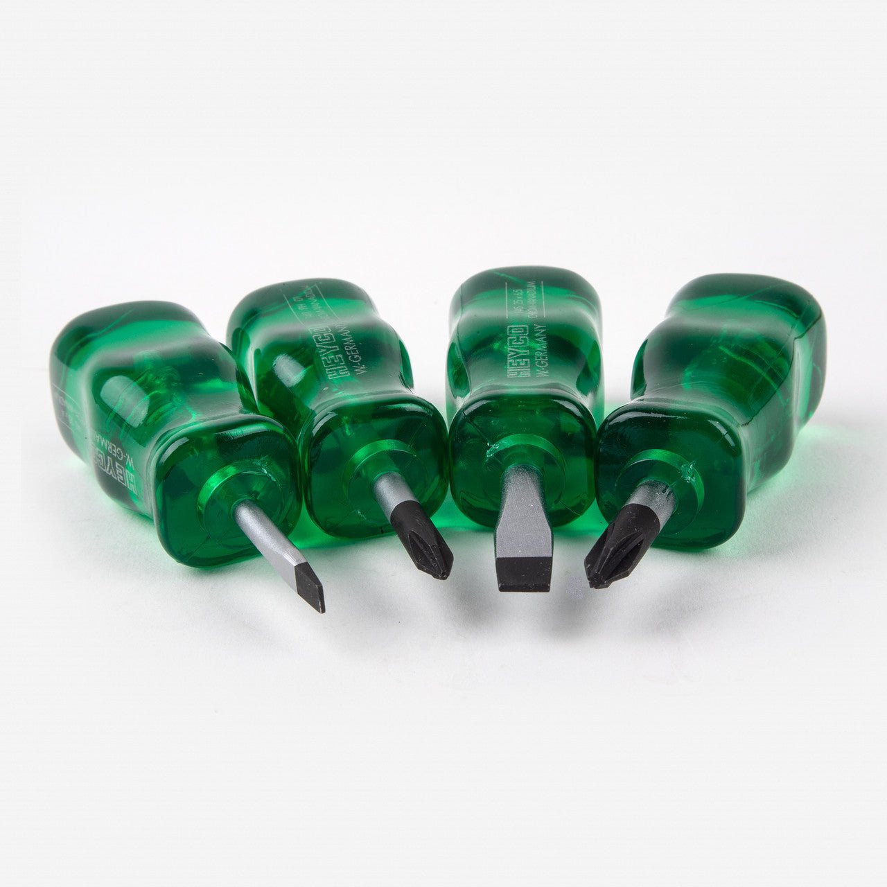 Net’s Emerald Stubby Screwdriver Set, 4 Pieces - KCNS01 - KC Tool