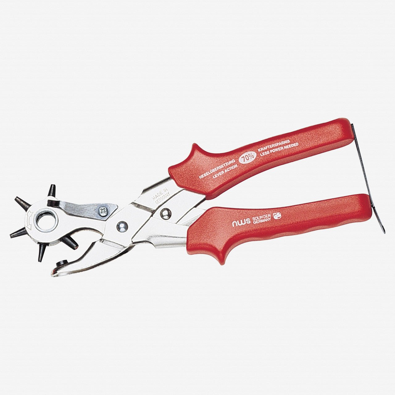 NWS 10" Lever Action-Revolving Punch Pliers - Atramentized - Plastic Grip - N-170H-12-250 - KC Tool