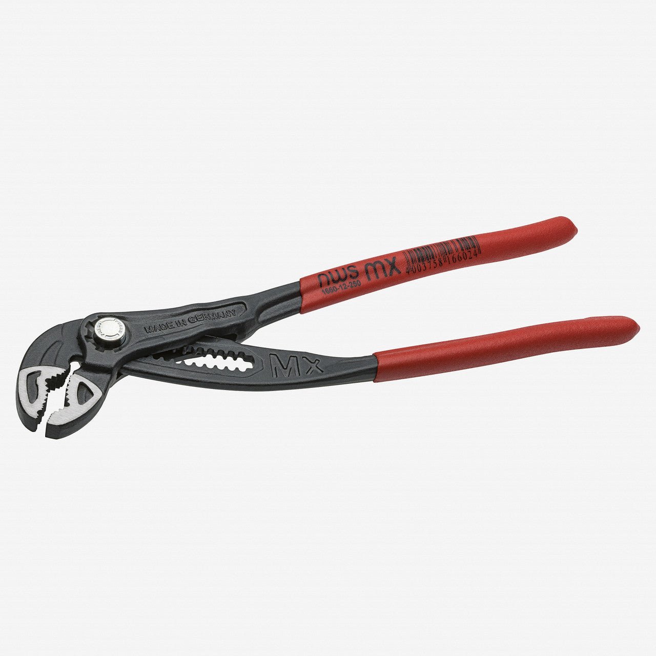 NWS 10" Waterpump Pliers Maxi Mx - Atramentized - Plastic Grip - N-1660-12-250 - KC Tool