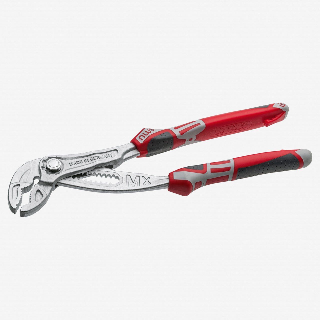 NWS 10" Waterpump Pliers Maxi Mx - Matte Chromium - SoftGripp, Tethered Attachment - N-1660-49-250 - KC Tool