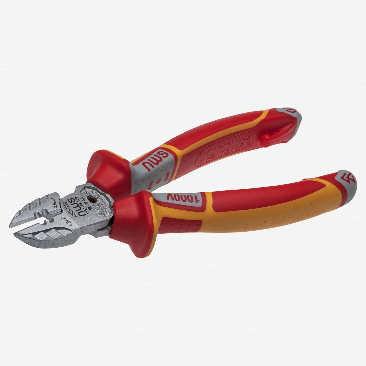 NWS 6.25" Electrician's Side Cutter+ VDE - Matte Chromium - SoftGripp, Tethered Attachment - N-1351-49-VDE-160 - KC Tool