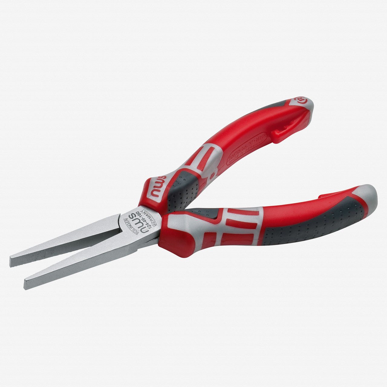 NWS 6.25" Long Flat Nose Pliers - Matte Chromium - SoftGripp, Tethered Attachment - N-124-49-160 - KC Tool