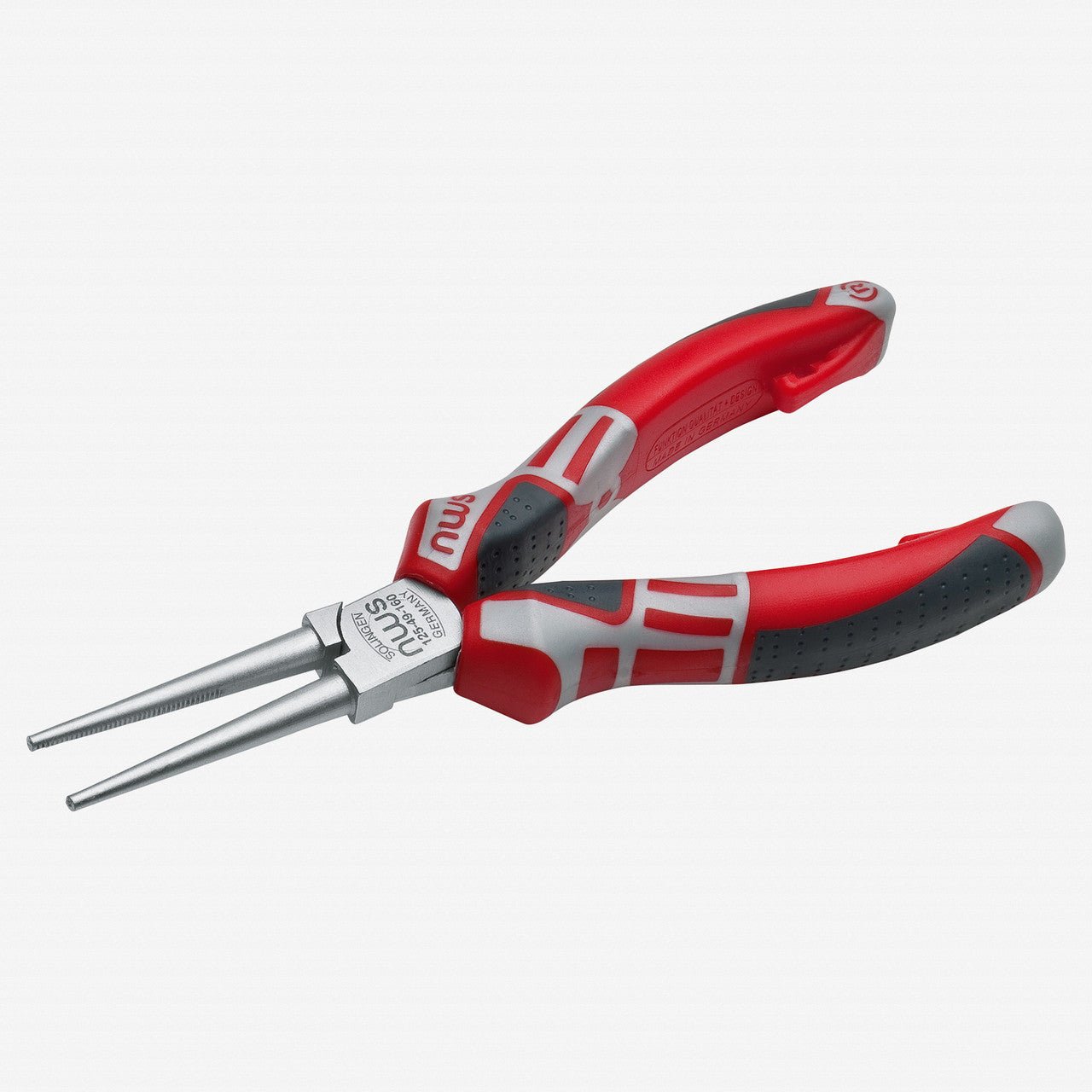 NWS 6.25" Long Round Nose Pliers - Matte Chromium - SoftGripp, Tethered Attachment - N-125-49-160 - KC Tool