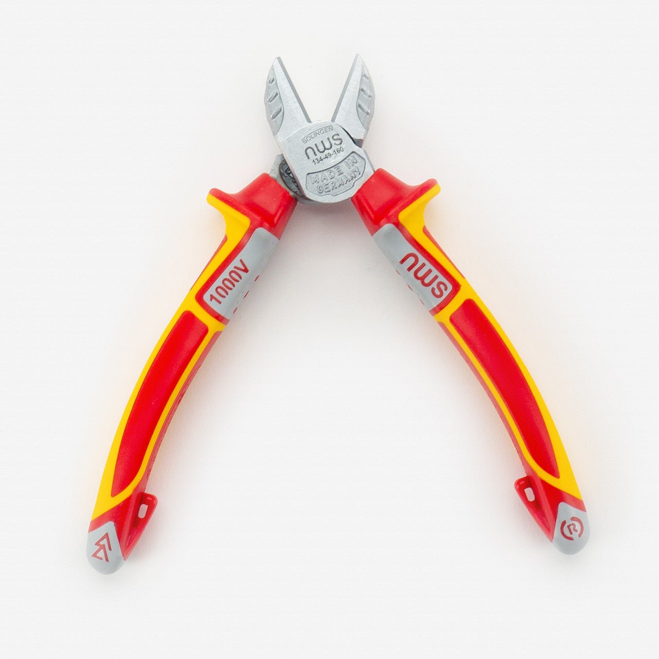 NWS 6.25" Side Cutter VDE - Matte Chromium - SoftGripp, Tethered Attachment - N-134-49-VDE-160 - KC Tool