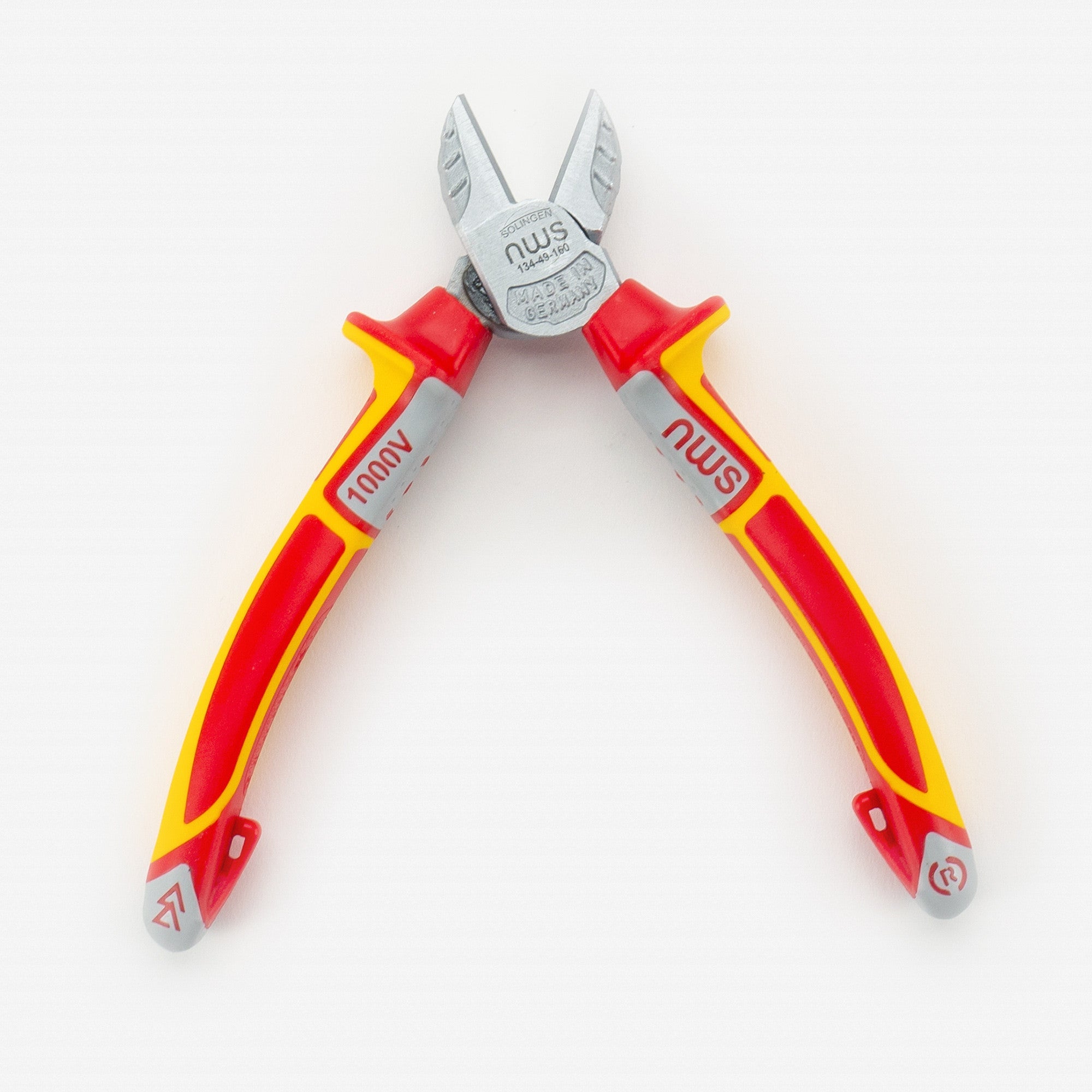 NWS 6.25" Side Cutter VDE - Matte Chromium - SoftGripp, Tethered Attachment - N-134-49-VDE-160 - KC Tool