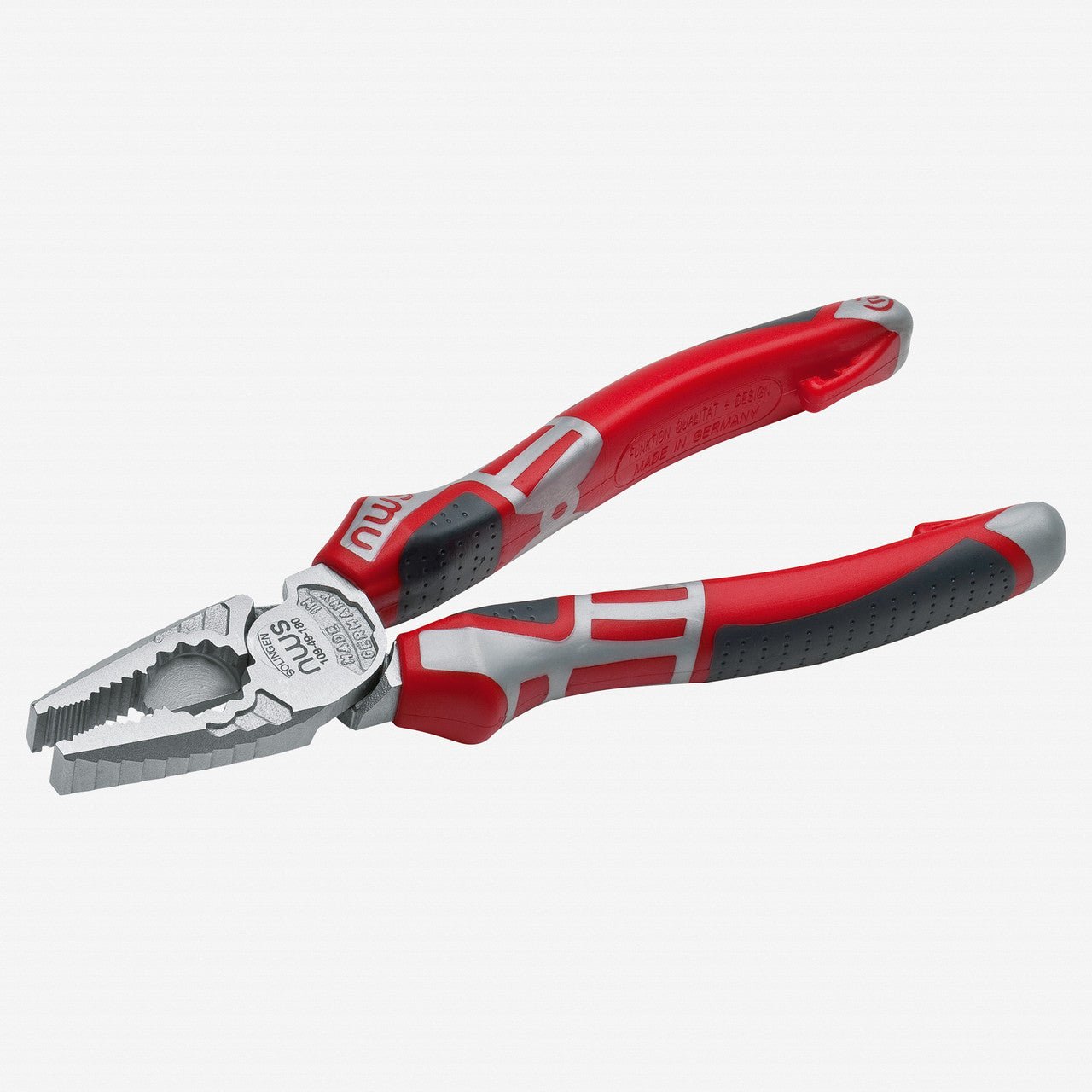 NWS 6.5" High Leverage Combination Pliers CombiMax - Matte Chromium - SoftGripp, Tethered Attachment - N-109-49-165 - KC Tool
