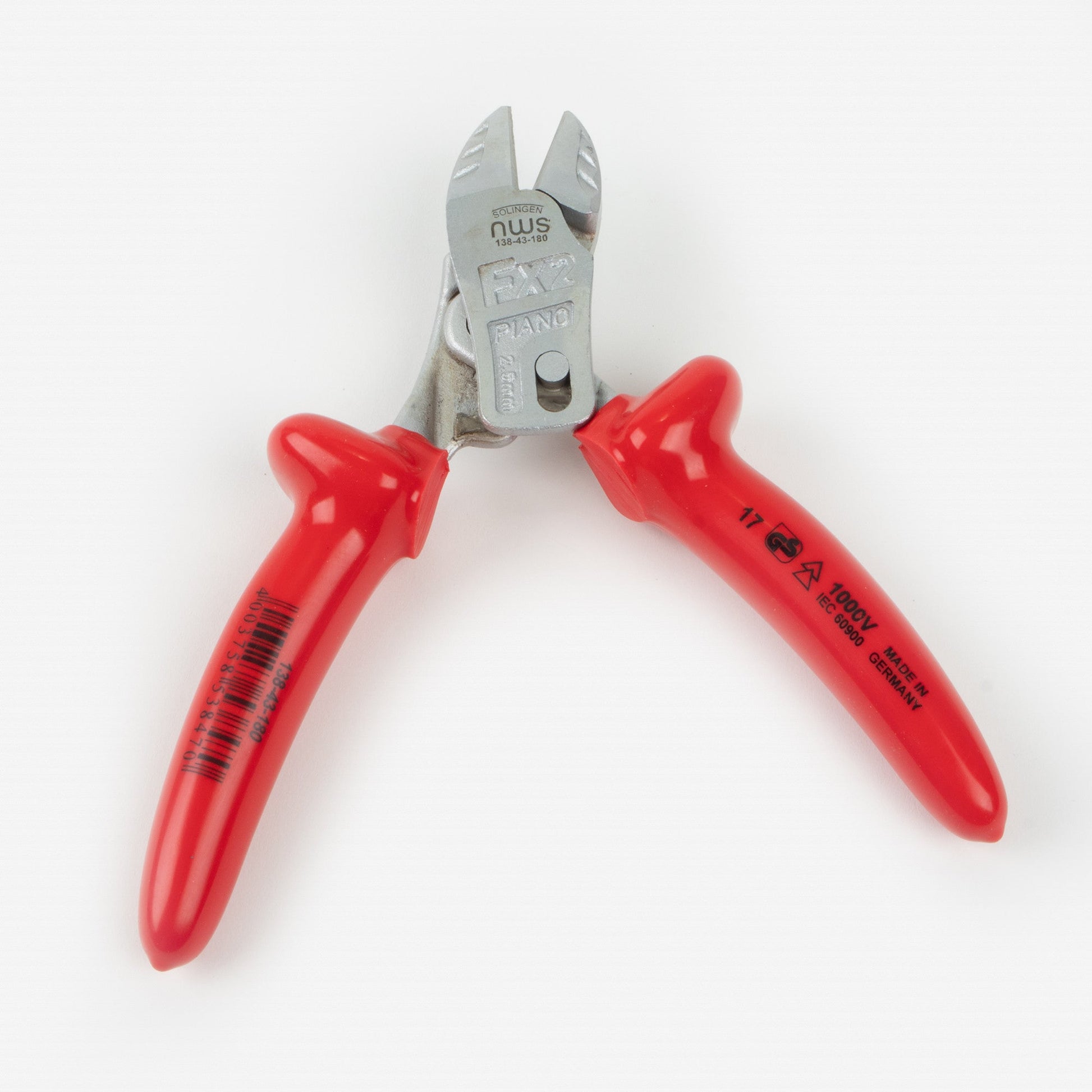 NWS 7" Heavy Duty Lever Side Cutter FantasticoPlus 1000V - Matte Chromium - Plastic Grip - N-138-43-180 - KC Tool