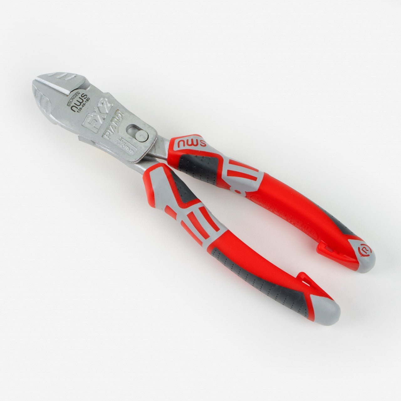 NWS 7" Heavy Duty Lever Side Cutter FantasticoPlus - Matte Chromium - SoftGripp, Tethered Attachment - N-138-49-180 - KC Tool