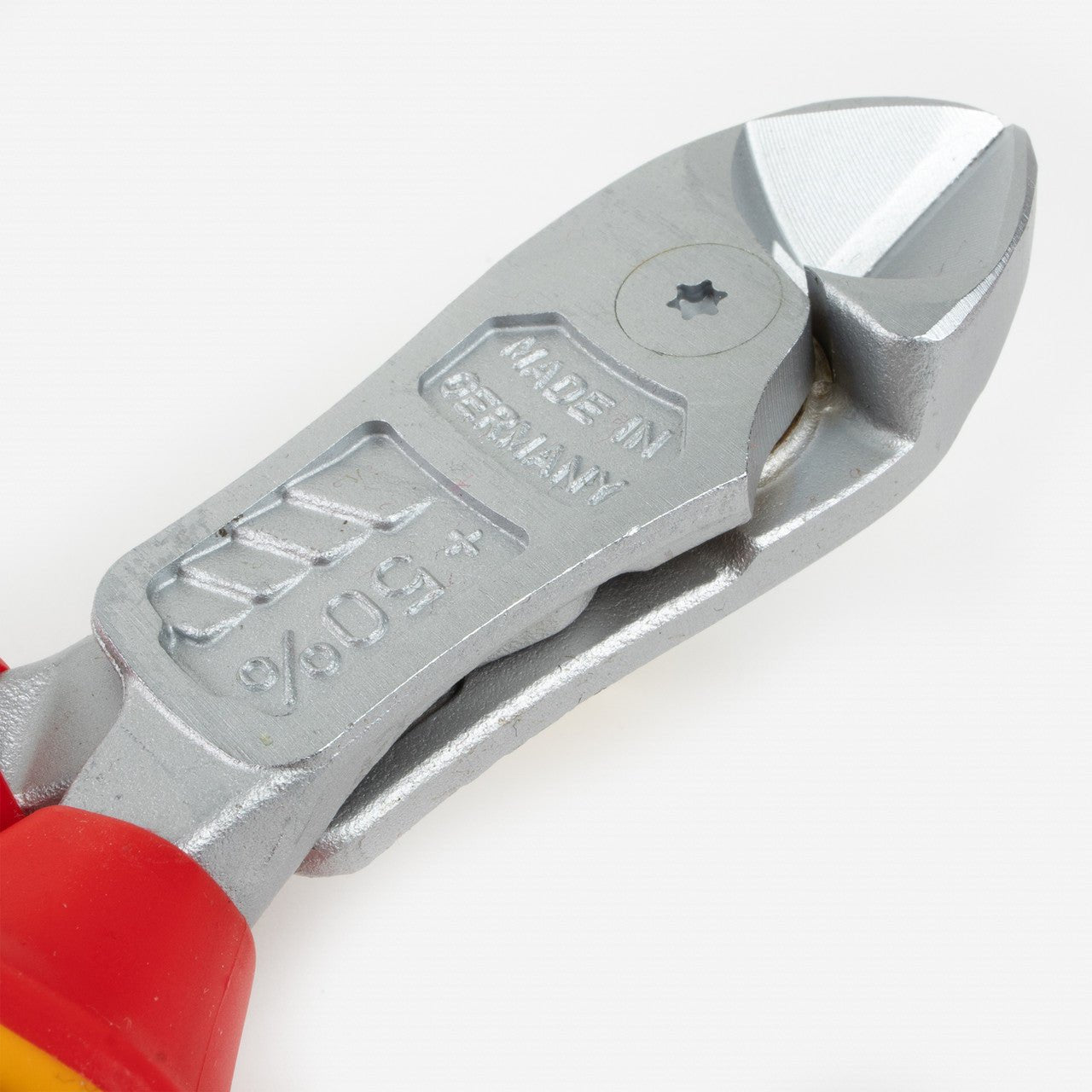 NWS 7" Heavy Duty Lever Side Cutter FantasticoPlus VDE - Matte Chromium - SoftGripp, Tethered Attachment - N-138-49-VDE-180 - KC Tool