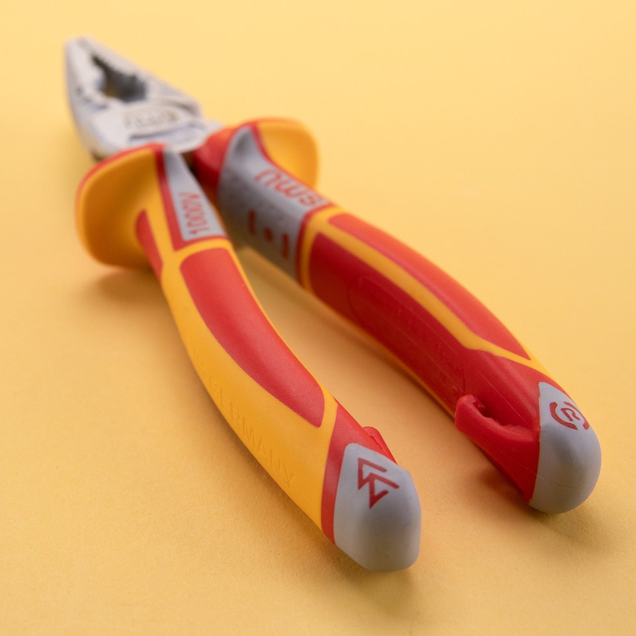 NWS 7" High Leverage Combination Pliers CombiMax VDE - Matte Chromium - SoftGripp, Tethered Attachment - N-109-49-VDE-180 - KC Tool