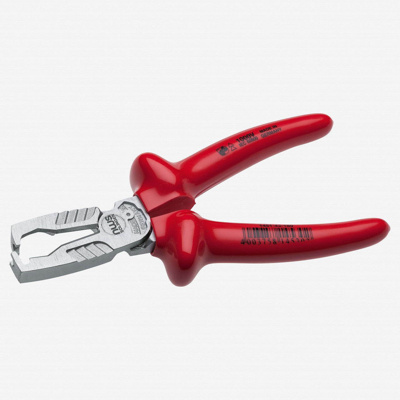 NWS 7" Multifunctional Wire Stripping Pliers MultiCutter 1000V - Matte Chromium - Plastic Grip - N-1451-43-180 - KC Tool