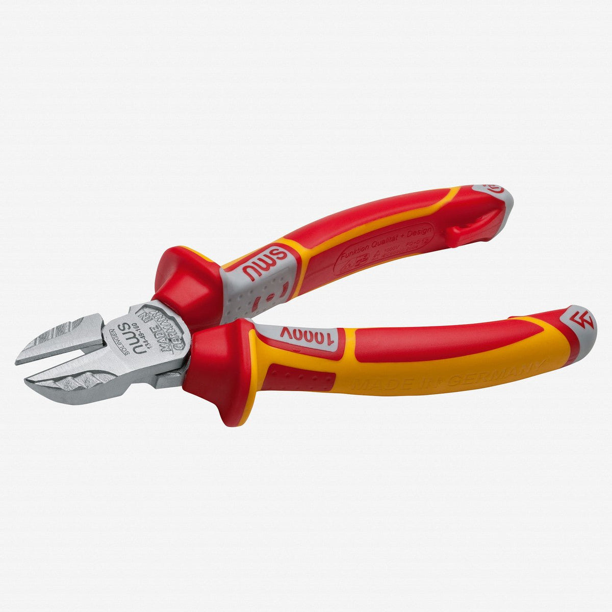 NWS 7" Side Cutter VDE - Matte Chromium - SoftGripp, Tethered Attachment - N-134-49-VDE-180 - KC Tool