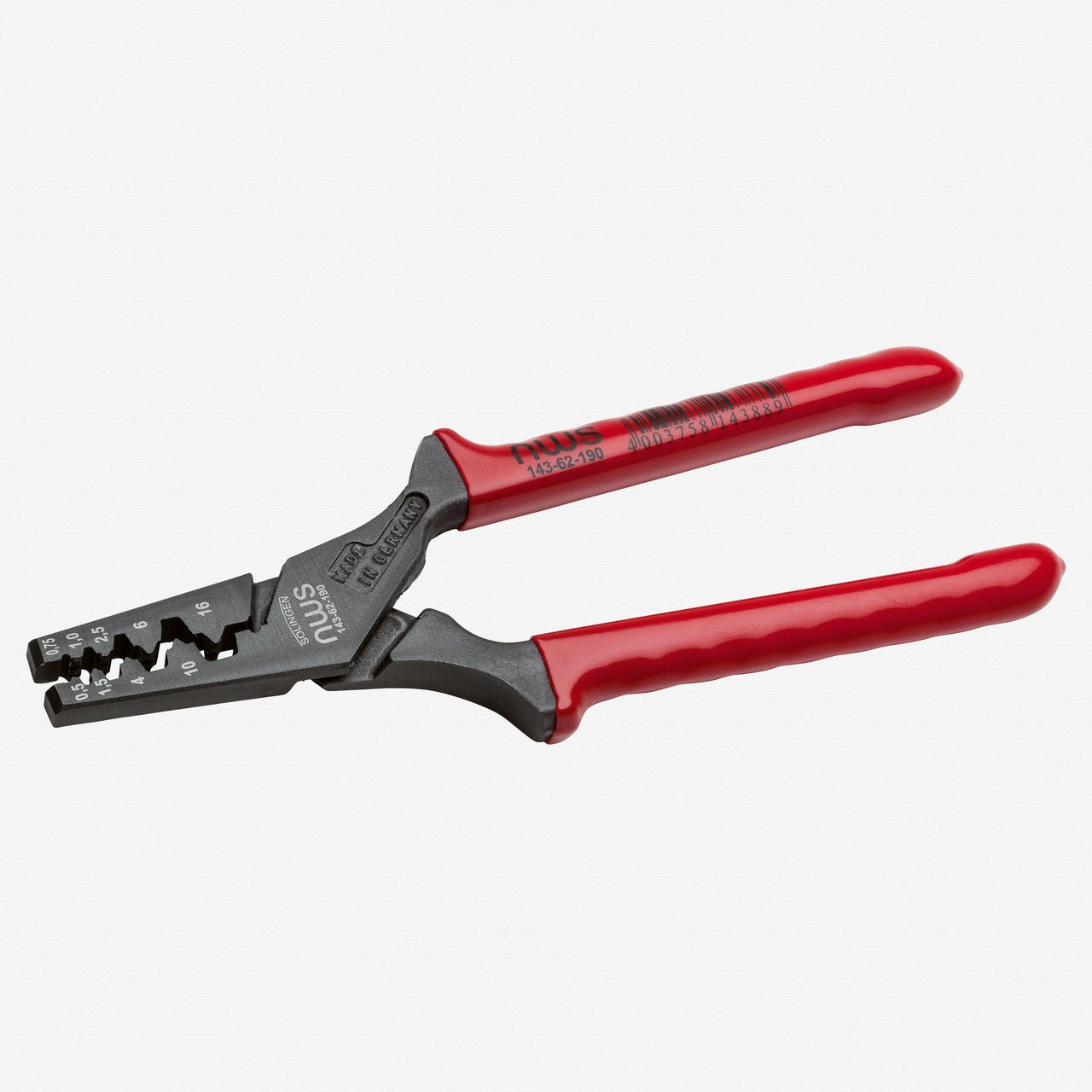 NWS 7.5" Crimping Pliers for End - Sleeves - TitanFinish - Plastic Grip - N-143-62-190 - KC Tool